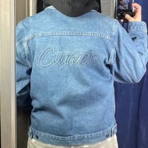 VINTAGE•RARE•own your! |•CURVES•| A of M Oversized Denim Jean Jacket Made in USA